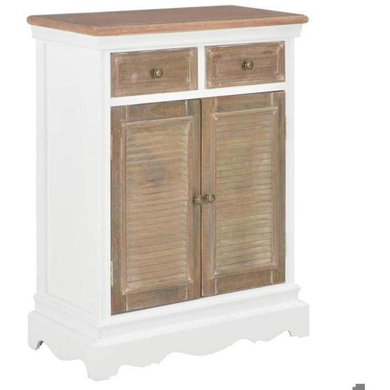 Buffet bahut armoire console meuble de rangement blanc 80 cm bois massif