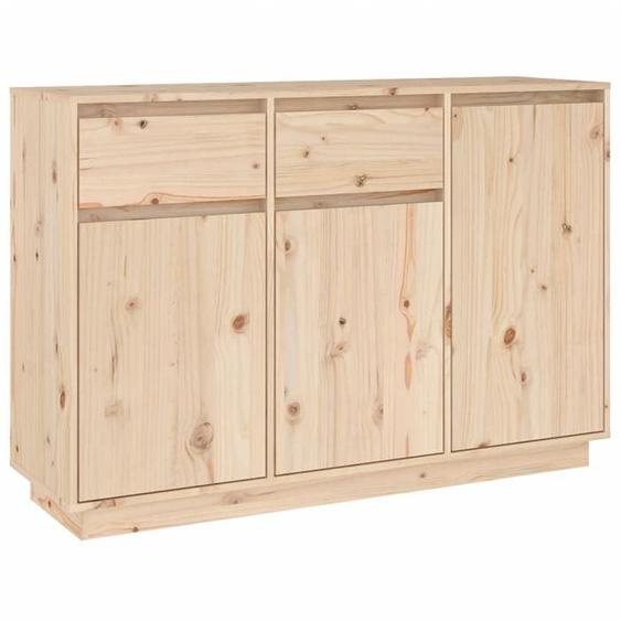 Buffet bahut commode armoire meuble de rangement organisateur cuisine salle de sejour salon 110 x 34 x 75 cm bois massif