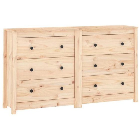 Buffet bahut commode armoire meuble de rangement organisateur cuisine salle de sejour salon 140 x 35 x 80 cm bois massif