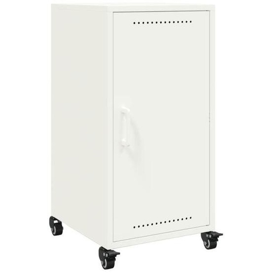 Buffet bahut commode armoire meuble de rangement organisateur cuisine salle de sejour salon 36 x 39 x 72 cm acier blanc