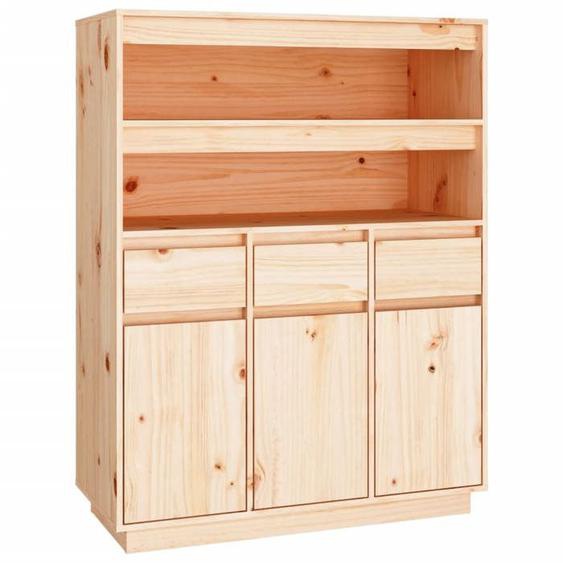 Buffet bahut commode armoire meuble de rangement organisateur cuisine salle de sejour salon haut 89 x 40 x 116,5 cm bois