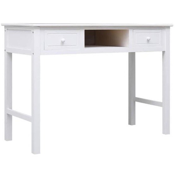 Buffet Bahut de Salon,Armoire de Cuisine, Blanc 108x45x76 cm ,bois de Paulownia massif BONNIE B66192045