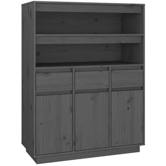 Buffet bas,armoire commode Buffet haut,meuble de rangement Gris 89x40x116,5cm Bois massif de pin 8915780 FrenchDays
