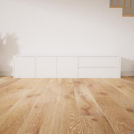 Buffet bas - Blanc, design contemporain, avec porte Blanc et tiroir Blanc - 190 x 40 x 34 cm