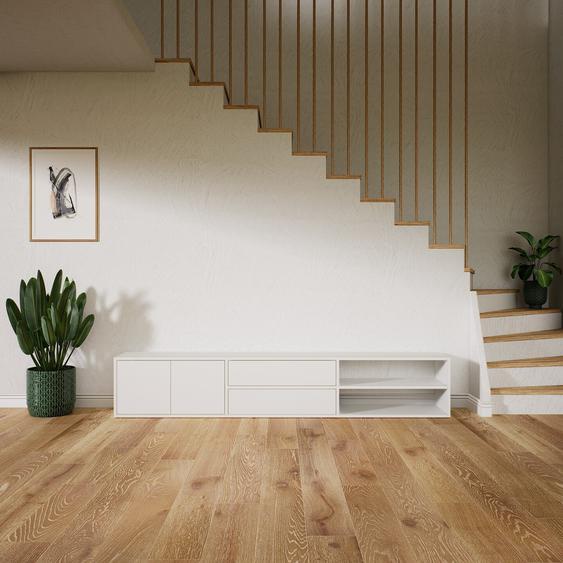 Buffet bas - Blanc, design contemporain, avec porte Blanc et tiroir Blanc - 226 x 41 x 34 cm