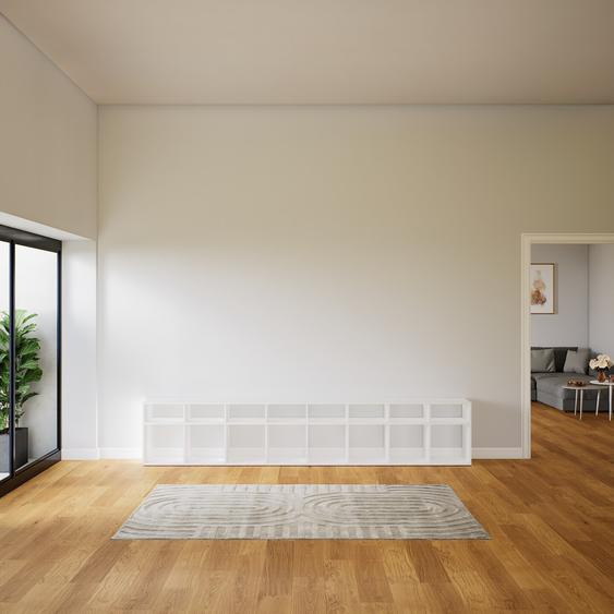 Buffet bas - Blanc, design, rangements bas - 310 x 60 x 34 cm, personnalisable