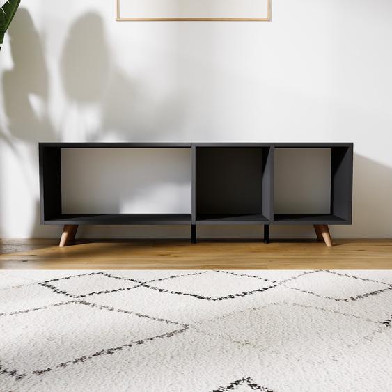 Buffet bas - Gris, design, rangements bas - 154 x 52 x 34 cm, personnalisable