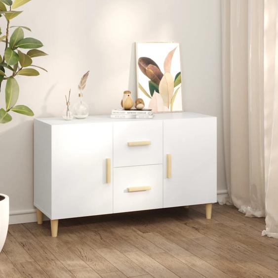 Buffet blanc 100x36x60 cm bois dingénierie