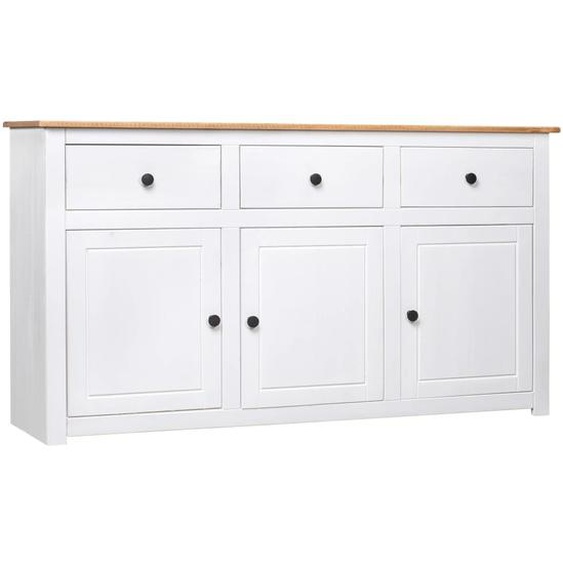 Buffet Blanc 135x40x80 cm Pin solide Gamme Panama