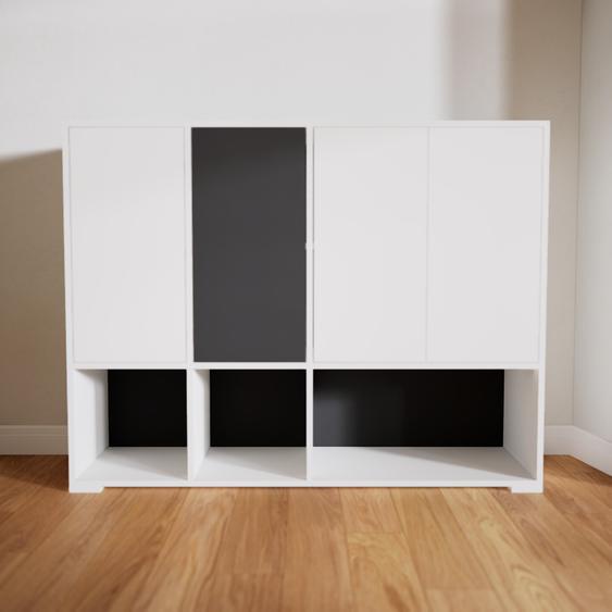 Buffet - Blanc, pièce modulable, enfilade, avec porte Blanc - 154 x 119 x 47 cm