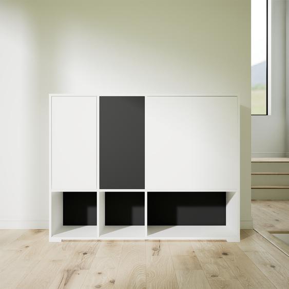 Buffet - Blanc, pièce modulable, enfilade, avec porte Blanc - 154 x 119 x 47 cm