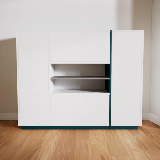 Buffet - Blanc, pièce modulable, enfilade, avec porte Blanc - 154 x 123 x 47 cm