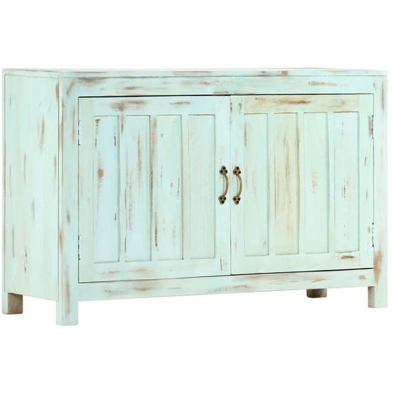 Buffet bleu clair 110x35x70 cm bois massif mangue