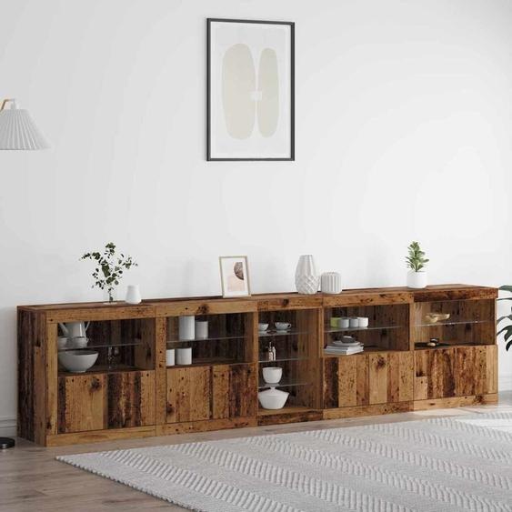 Buffet LED Bois ancien 283 x 37 x 67 cm Bois dingénierie
