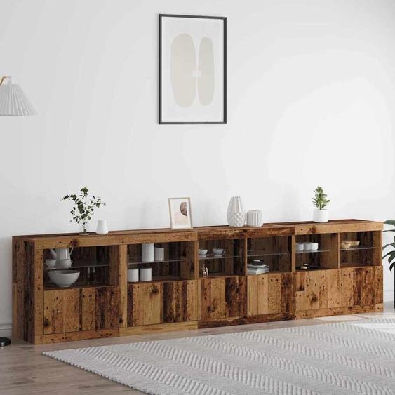 Buffet LED Bois ancien 283 x 37 x 67 cm Bois dingénierie
