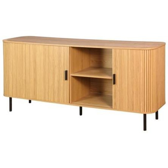 Buffet - KYOTO - Lamelles - Bois et métal - 2 portes coulissantes - 170x45x80 cm