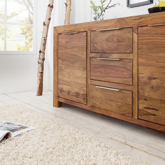 Buffet bois massif 2 portes + 3 tiroirs - Tito