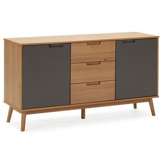 Buffet Bruce 3 tiroirs et 2 portes , bois massif, 140 cm Largeur