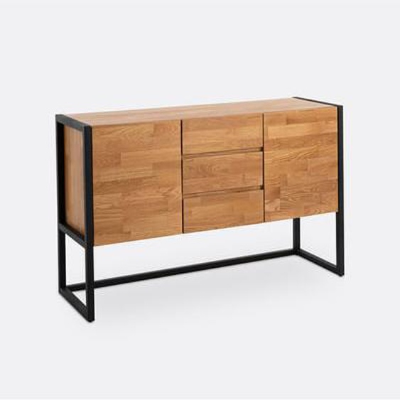 Buffet chêne et métal acier indus Hiba