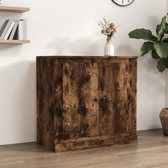 Buffet chêne fumé 70x35,5x67,5 cm bois dingénierie