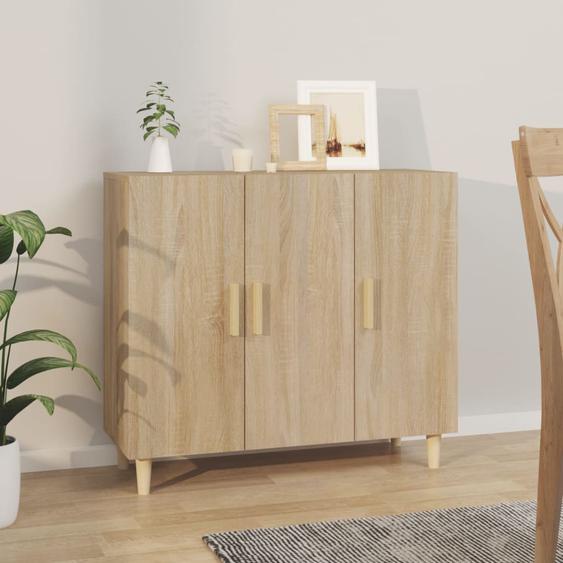 Buffet chêne sonoma 90x34x80 cm bois dingénierie