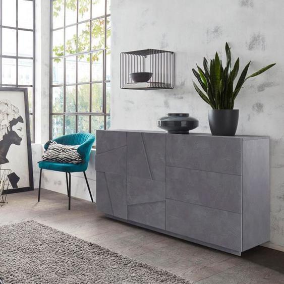 Buffet commode design 2 portes 3 tiroirs coulissants Ping Side M Ardesia