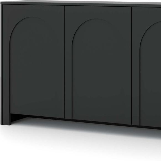 Buffet dangle FURNLUX Arco, couleur noire, dimensions : 204 x 83 x 35 cm