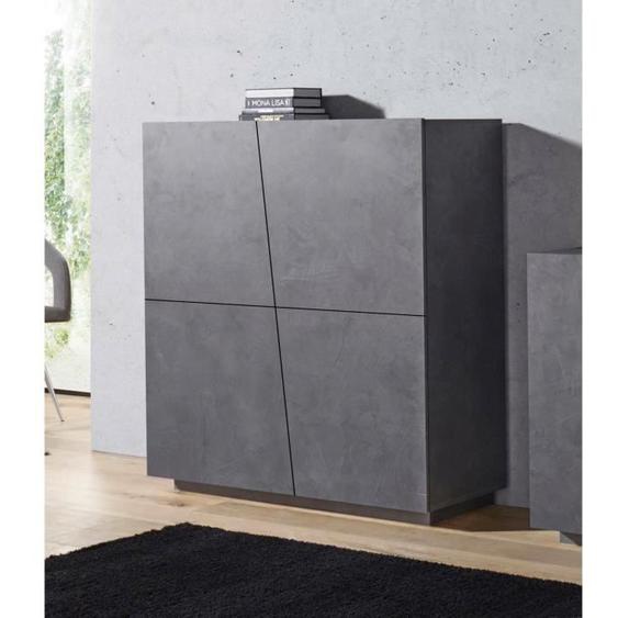 Buffet de cuisine à 4 portes DMORA Pavel - Gris Ardoise - Design contemporain - 100% Made in Italy