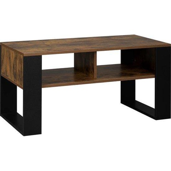 Buffet de salon de style industriel - Table de salon rectangulaire - Table de salon en béton armé - Jaune foncé - Table de salon massive