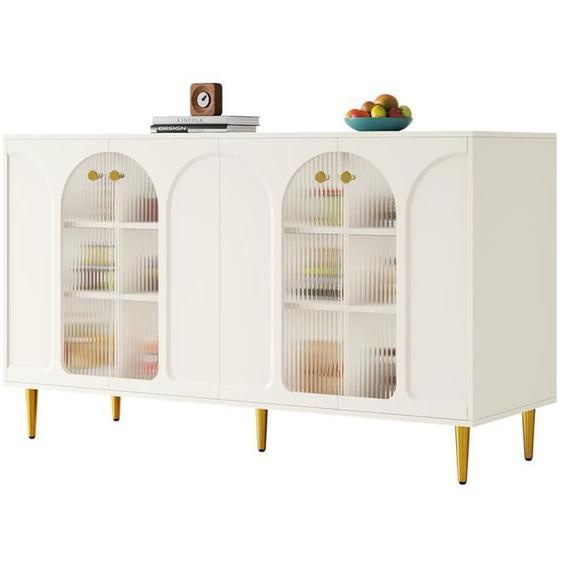 Buffet, Deuxième Génération Épaissie Et Accueillante Couleur Moderne Et Minimaliste Buffet Blanc (140 X 40 X 85 Cm)