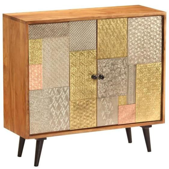 Buffet en bois dacacia massif - CUQUE - Vintage - Marron - 80 x 30 x 75 cm