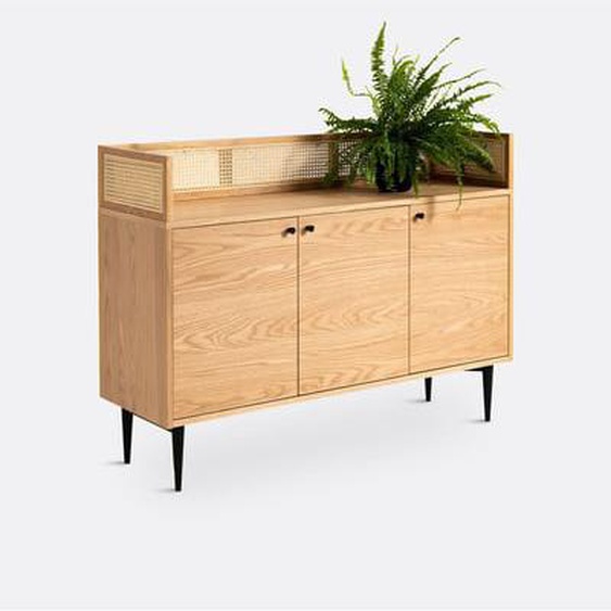 Buffet en chêne et cannage de rotin, Noya