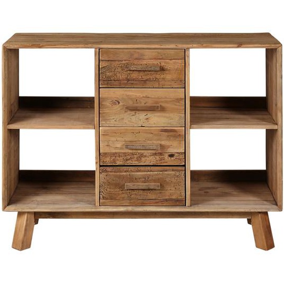 Buffet en pin recyclé 4 tiroirs et 4 niches