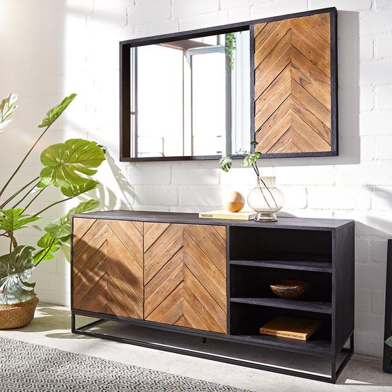 Buffet Famke 145 cm mangue teck 2 portes 3 compartiments, Buffets