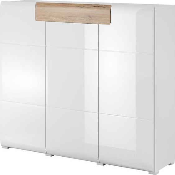 Buffet grand modèle collection OHIO. Coloris blanc et effet chêne. Style design