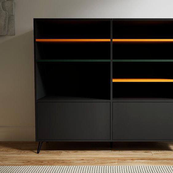 Buffet - Graphite, modèle flexible, avec tiroir Graphite - 151 x 129 x 47 cm
