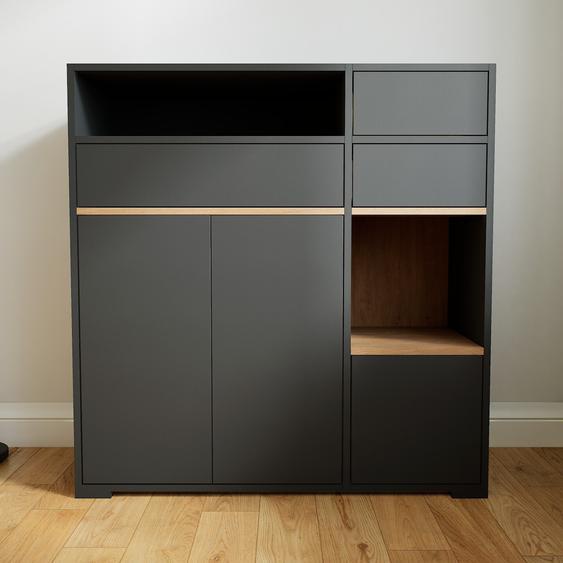 Buffet - Graphite, moderne, avec porte Graphite et tiroir Graphite - 115 x 119 x 47 cm