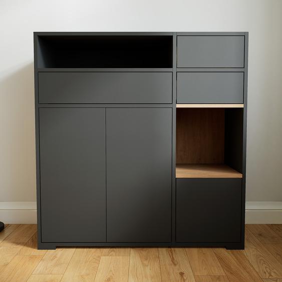 Buffet - Graphite, moderne, avec porte Graphite et tiroir Graphite - 115 x 119 x 47 cm