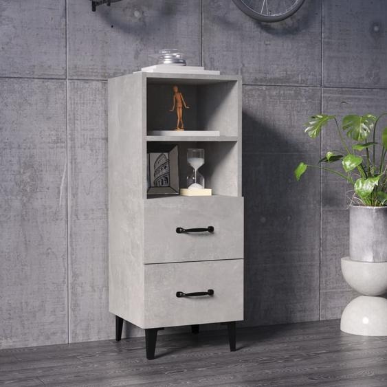 Buffet Gris béton 34,5x34x90 cm Bois dingénierie