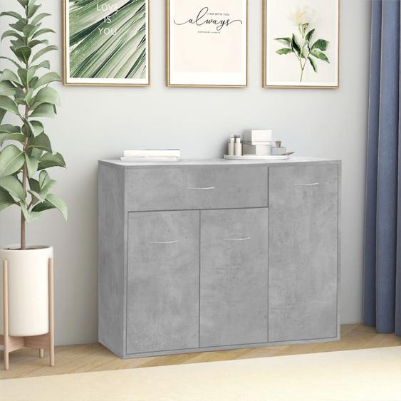 Buffet Gris béton 88x30x70 cm Bois dingénierie