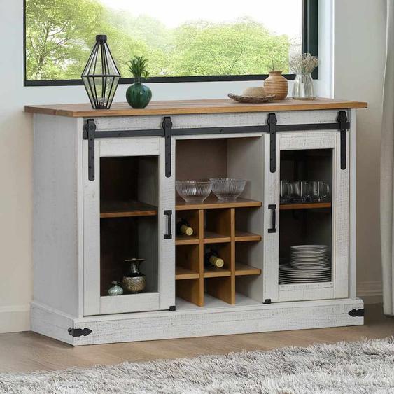 Buffet HALDEN 2 portes coulissantes blanc 112x40x80 cm