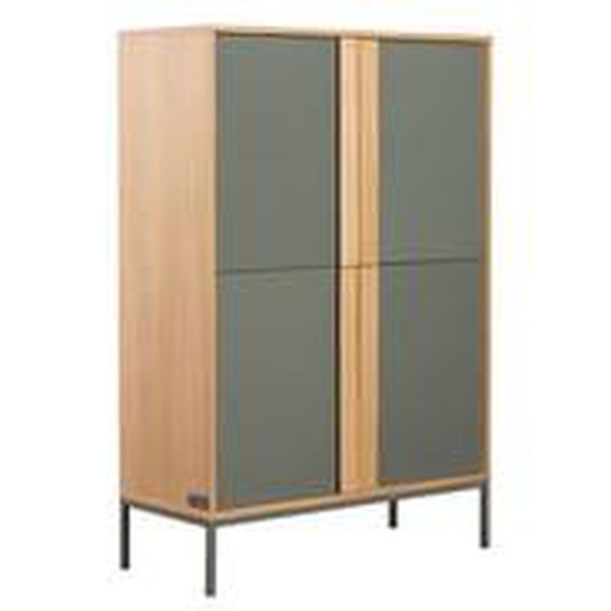 Buffet haut 4 portes 92 cm SOHO vert avec pieds en métal