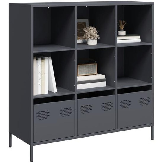 Buffet haut anthracite 101,5x39x103,5 cm acier
