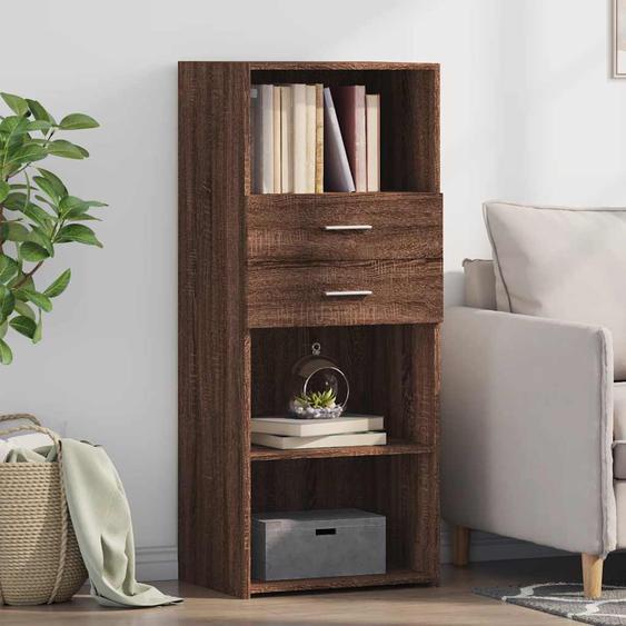 Buffet haut chêne marron 50x42,5x124 cm bois dingénierie