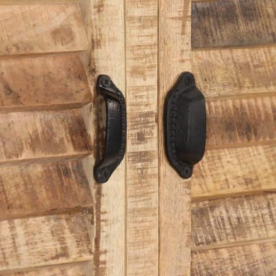 Buffet haut - Helloshop26 - Meuble de séjour - Bois massif - Noir - Laqué