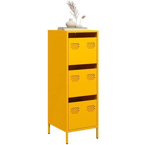Buffet haut jaune moutarde 39x35x103,5 cm acier