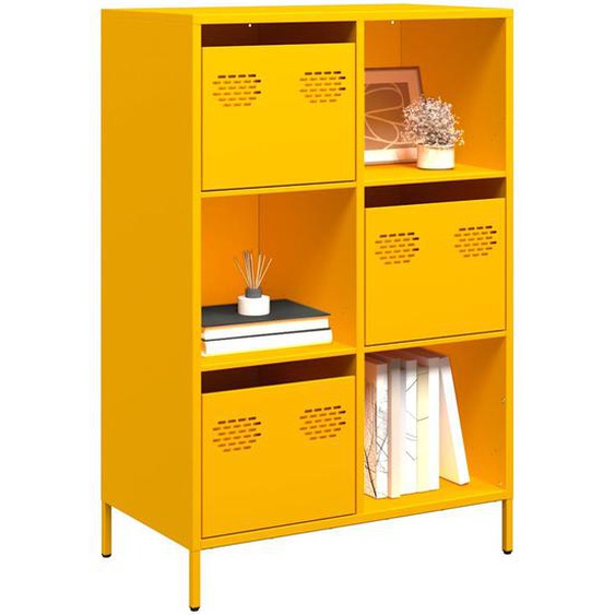Buffet haut jaune moutarde 68x39x103,5 cm acier