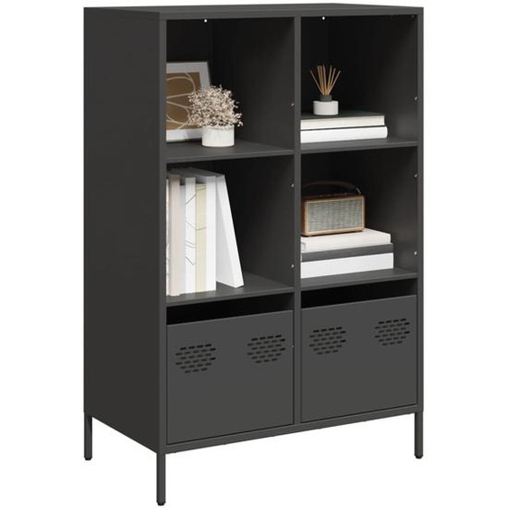 Buffet haut noir 68x39x103,5 cm acier