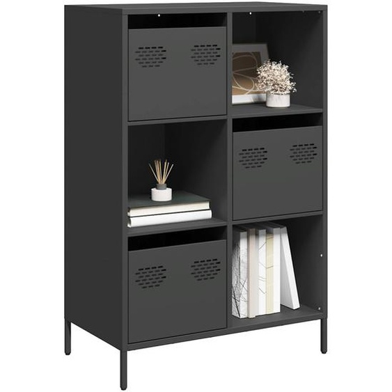 Buffet haut noir 68x39x103,5 cm acier