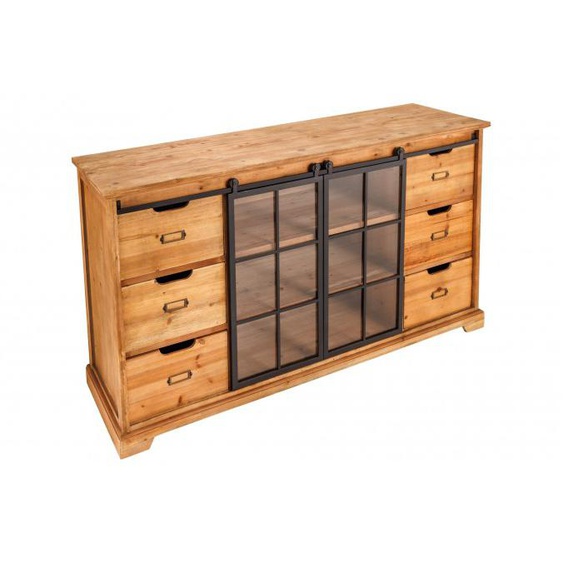 Buffet industriel 6 tiroirs avec portes - Elon
